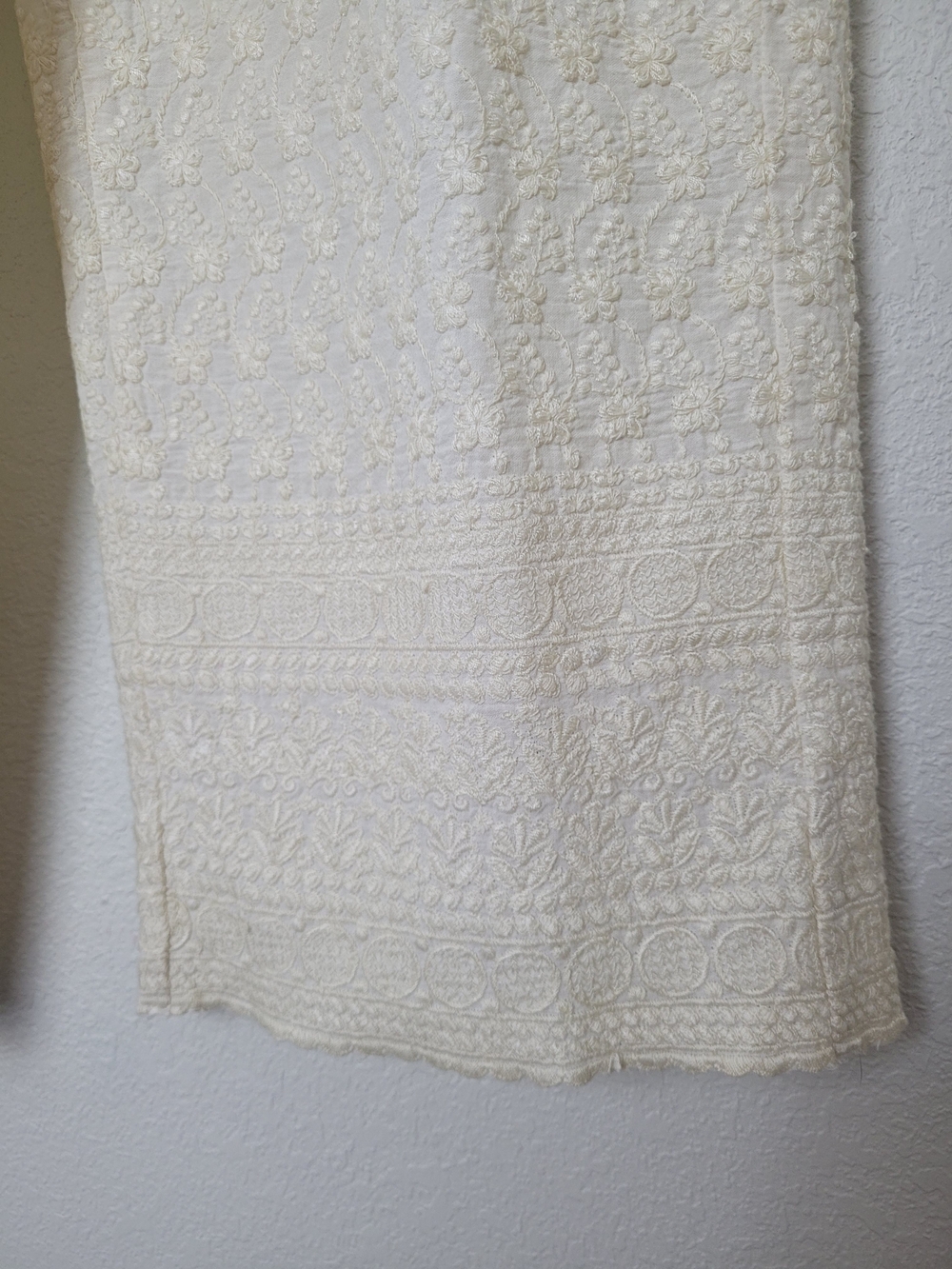Sundance Cream Textured Trousers. with Braided Ties Size 14 - Picture 5 of 12